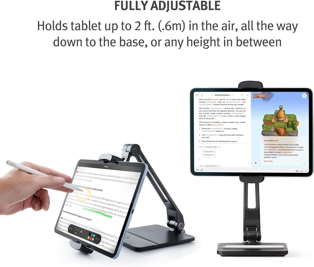 Twelve South HoverBar Duo (2nd Gen) for iPad/iPad Pro/Tablets | Adjustable Arm with New Quick-Releas