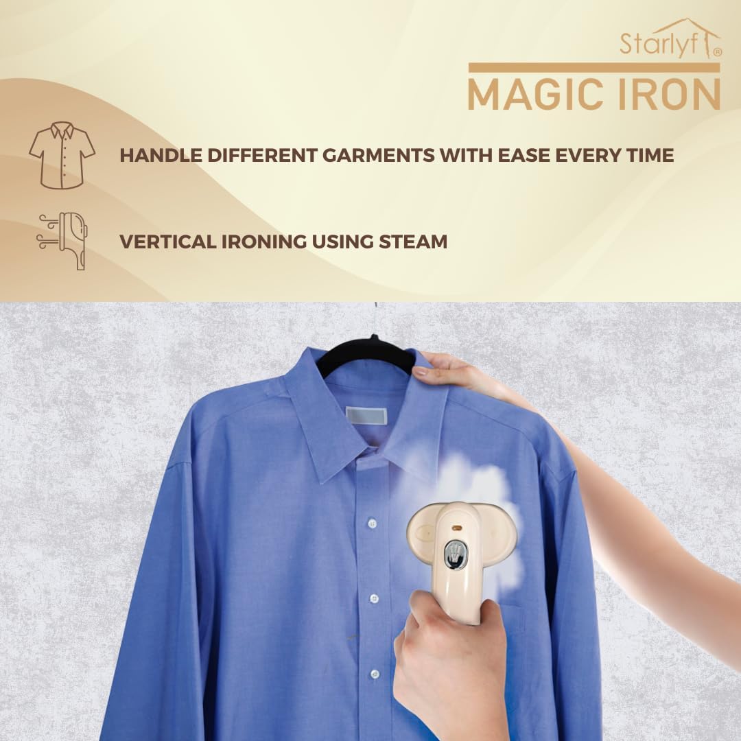 STARLYF Magic Iron Handwäsche-Dampfer, schnelles Aufheizen von 20s, Tank 100 ml, Doppelfunktion troc