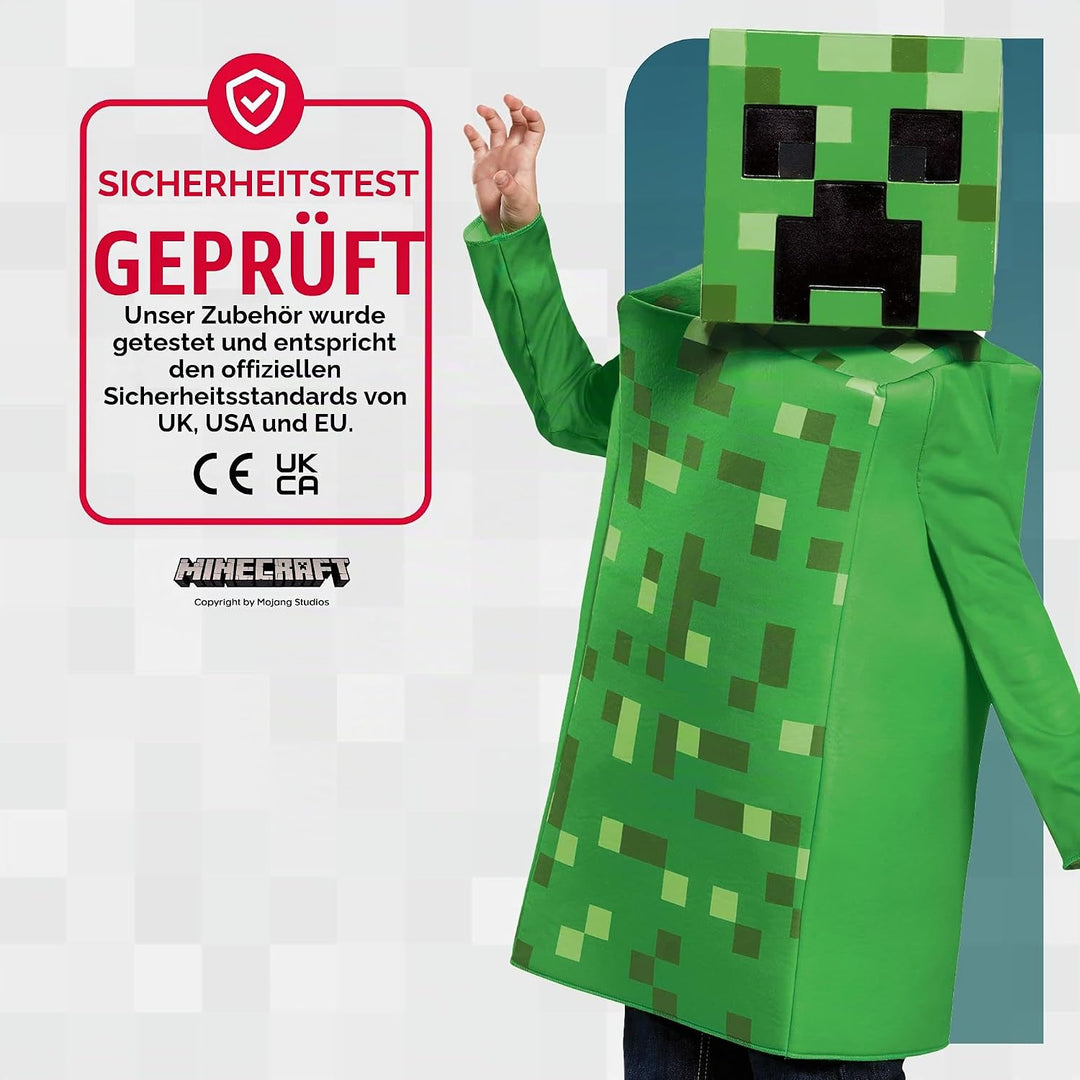 Minecraft Disguise Offizielles Kostüm Kinder Jungen Classic Creeper Kostüm Karneval Kostüm Faschings