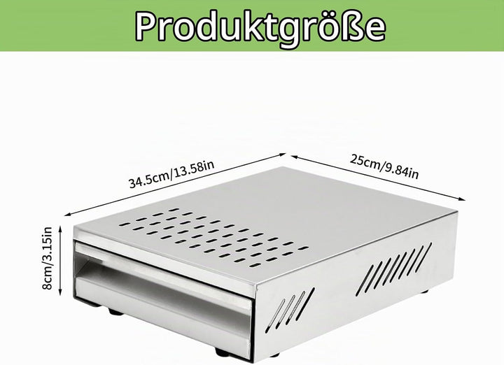 Espresso Abklopfbehälter mit Schublade – Edelstahl Knock Box mit Gummistange &amp; Anti-Rutsch-Füssen, S