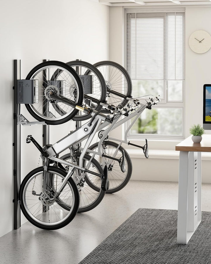 monTEK Automatischer Fahrradlift – Vertikaler Fahrradträger für schwere Fahrräder (bis 32 kg) – plat