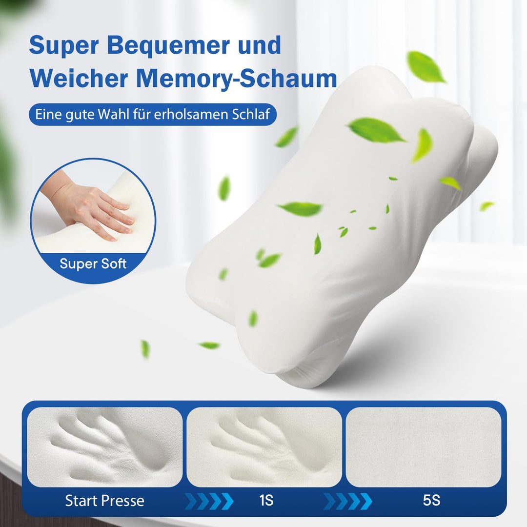 Zervikalkissen gegen Nackenschmerzen, Orthopädisches Kissen mit Memory Foam gegen Schulterschmerzen,