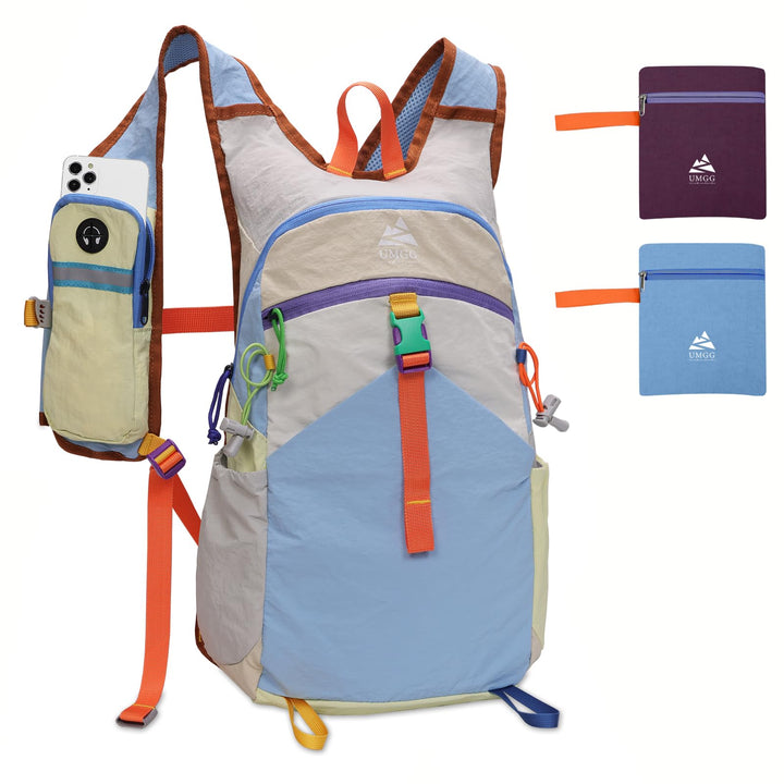 Wanderrucksack Kleiner 15L Leichter Faltbarer Daypack Tagesrucksack für Wandern Reisen Camping Fahrr