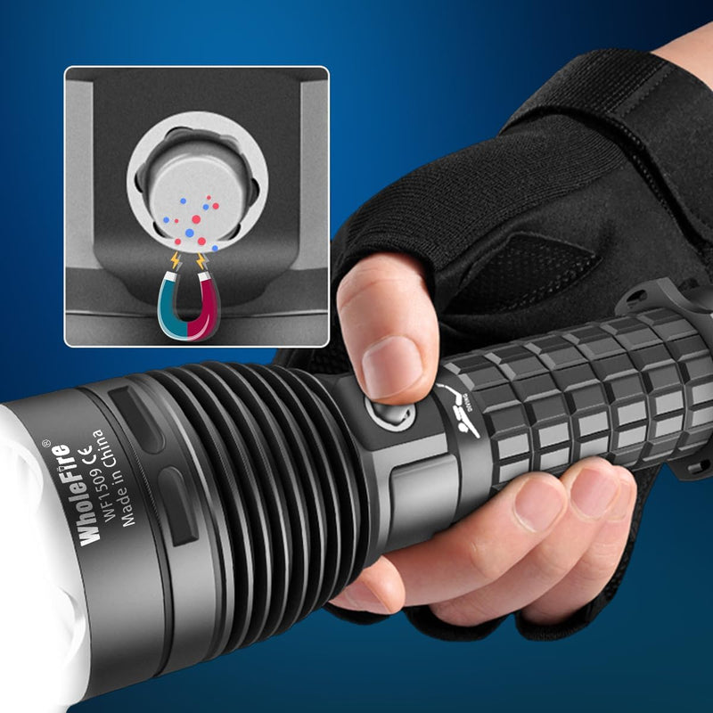 WholeFire LED Tauchlampe IPX8 Wasserdichte 6000 Lumen Tauchen Taschenlampe 3 Modi Wiederaufladbare U