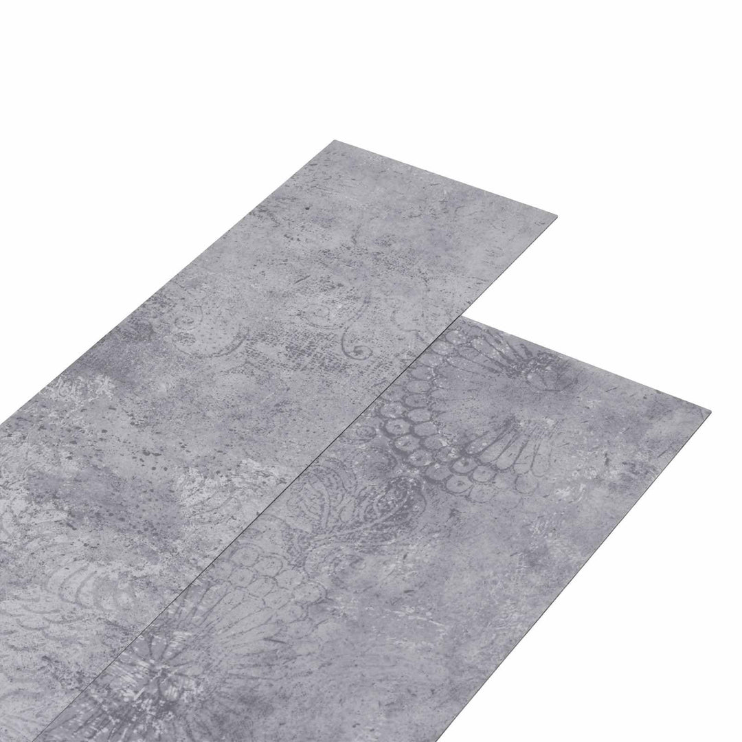 Selbstklebende PVC-Bodenplanken 30,5 x 61 cm 28 Stück Zementgrau, PVC Bodenbelag mit rutschfestem De