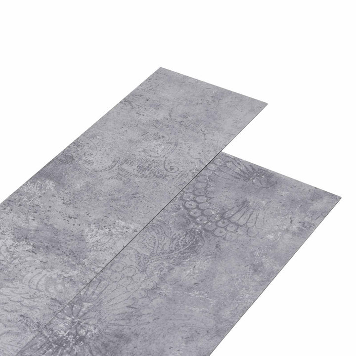 Selbstklebende PVC-Bodenplanken 30,5 x 61 cm 28 Stück Zementgrau, PVC Bodenbelag mit rutschfestem De