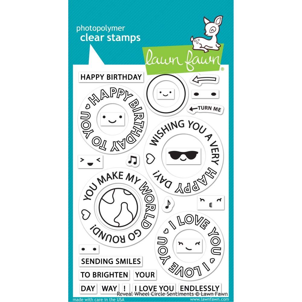 Lawn Fawn, Clear Stamp, Reveal Wheel Circle sentiments