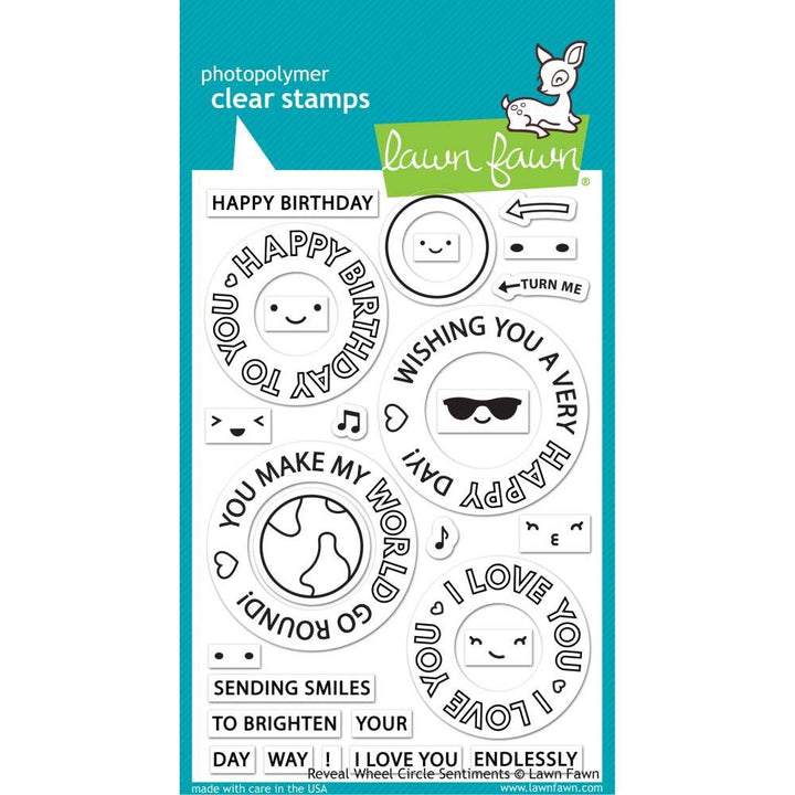 Lawn Fawn, Clear Stamp, Reveal Wheel Circle sentiments