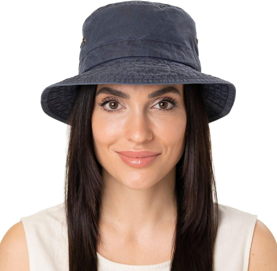 Stetson Reston Freizeithut Damen/Herren (Kophöhe ca. 9cm) - Schlapphut aus Bio-Baumwolle Packable -