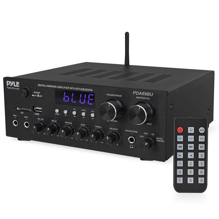 Pyle HiFi- Verstärker, 200W – 2.0 Kanal Audio Receiver mit USB/SD/FM und Mikrofon Eingang, Kabellose