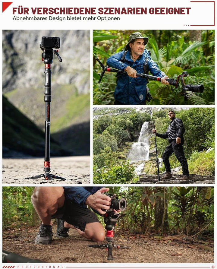 IFOOTAGE Cobra 3 Strike Monopod A150S-III mit K5S Komodo Fluidkopf,Videokopf,Pedal-Lock-Unterbasis M