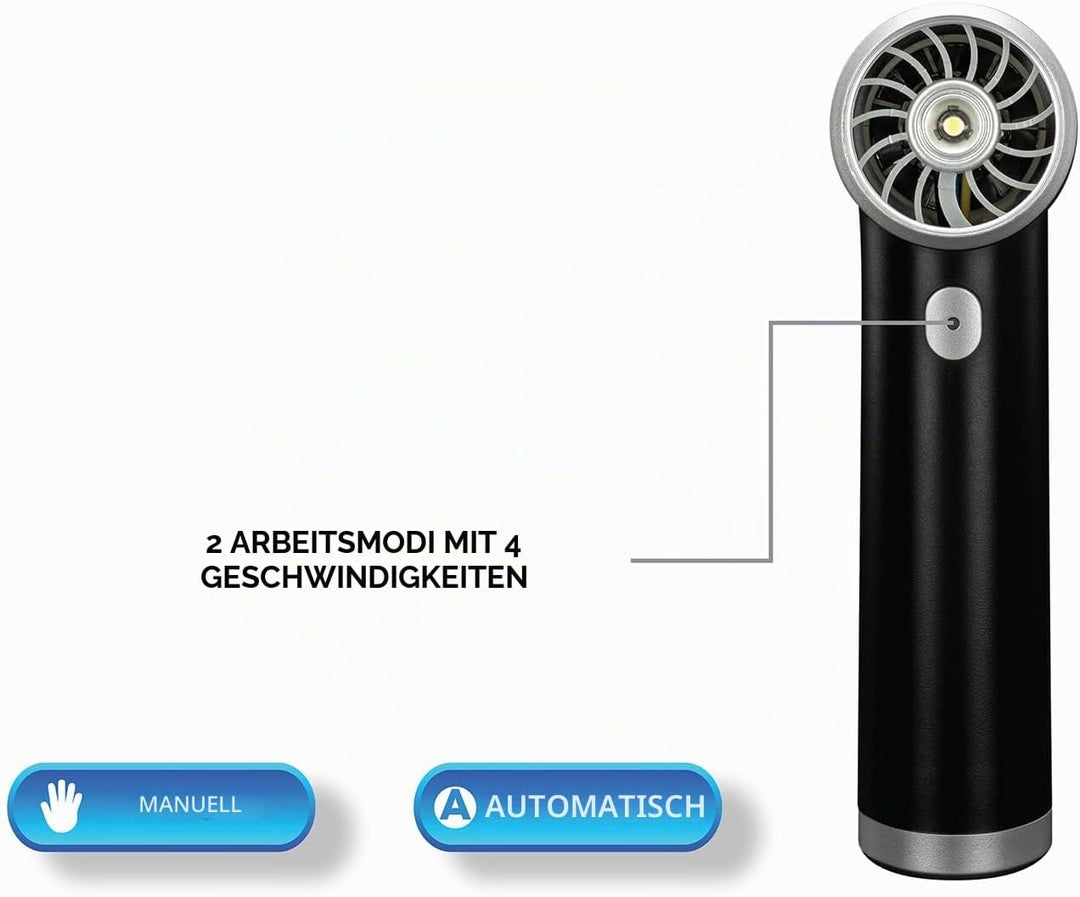 Gamma+ Blowvac Tragbarer kabelloser Staubsauger und Lüfter, wiederaufladbar über USB-C, 2 Stunden La