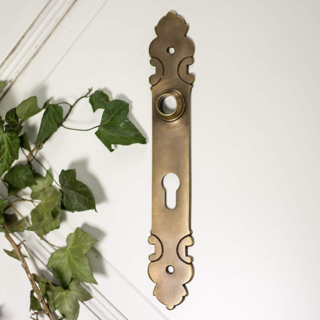 Antikas - Retro-Türbeschlag,Langschild "Kotten" in Messing patiniert, für Haustür PZ72