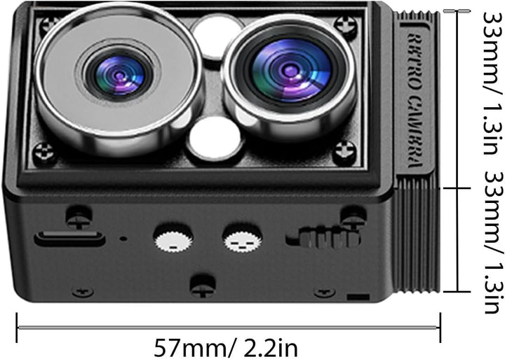 Andoer S11 Minidigitalkamera Vintage, Retro Dual Lens CCD Kamera, Tragbare Infrarot Nachtsicht Digit