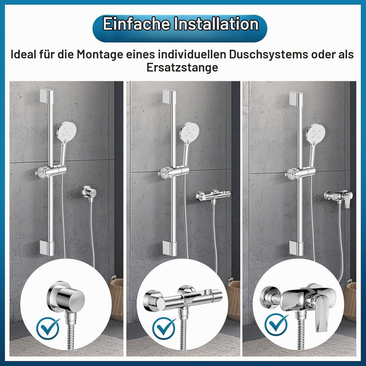 Edelstahl Duschstange 67cm, SREWOHS Brausestange mit Duschkopfhalterung Verstellbar und 360°Drehbar