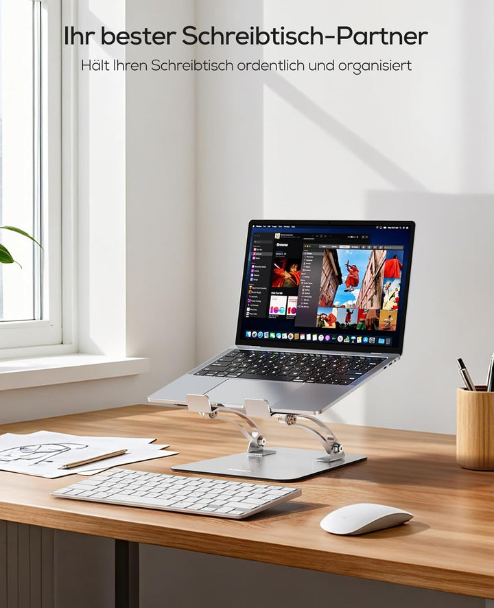 NULAXY Laptop Ständer, Höhenverstellbarer Belüfteter Laptop Halterung, Aluminium Notebook Ständer Ko