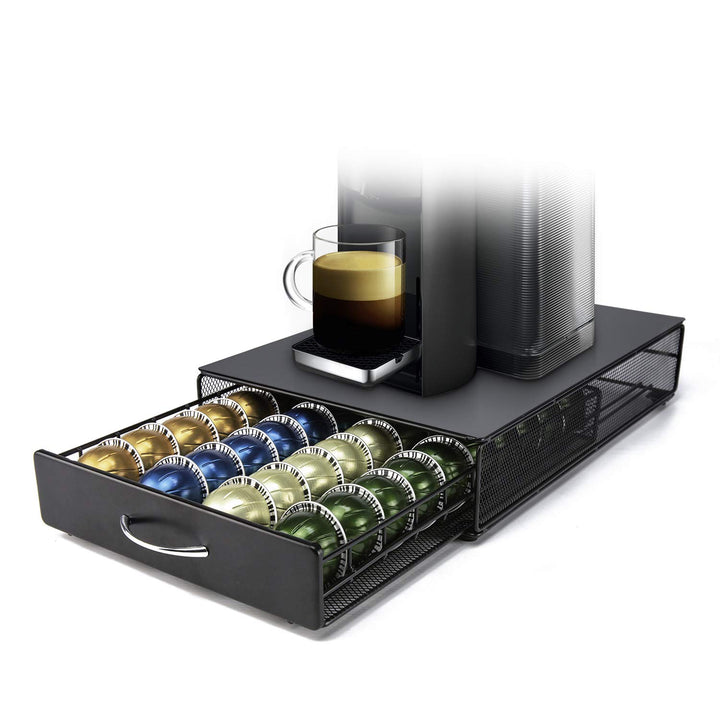 HiveNets Vertuo Kapselhalter für Nespresso VertuoLine Pods Metallgitter Kapsel Kapselspender Schubla