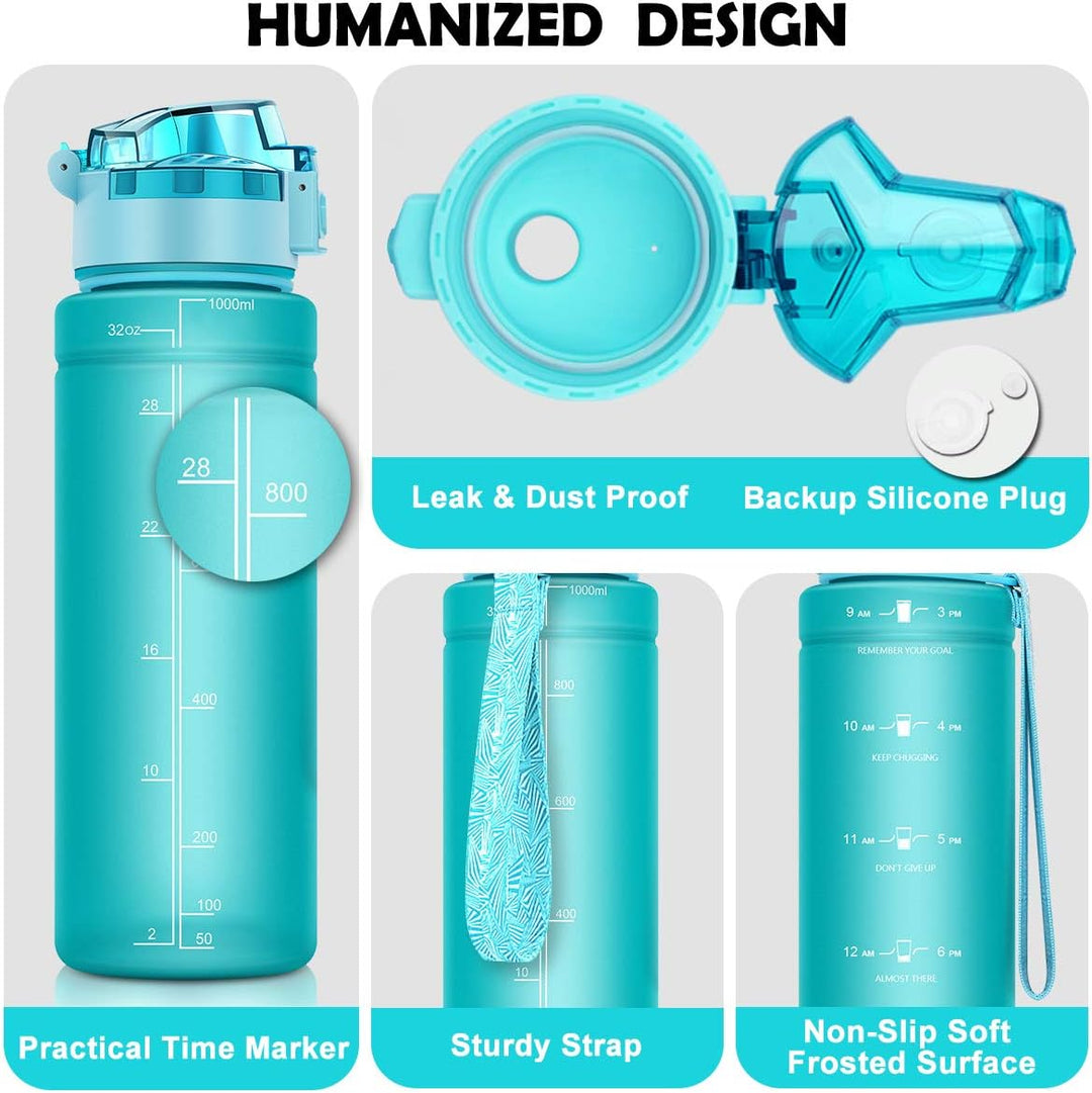 Zounich Trinkflasche Kinder Auslaufsichere 1L/700ml/500ml-BPA frei trinkflaschen Sport Tritan Kunsts