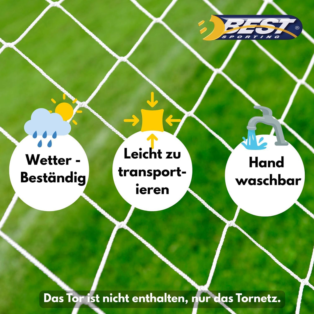 Best Sporting Tornetz für Fussballtor I Tornetz mit Best Sporting Logo I Passend für Tore mit den Ab