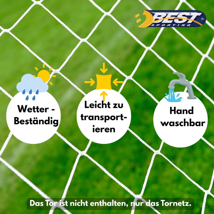 Best Sporting Tornetz für Fussballtor I Tornetz mit Best Sporting Logo I Passend für Tore mit den Ab