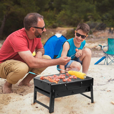 AGM Holzkohlegrill Picknickgrill Edelstahl Kleiner Grill Portable Campinggrill Abnehmbare BBQ Grills