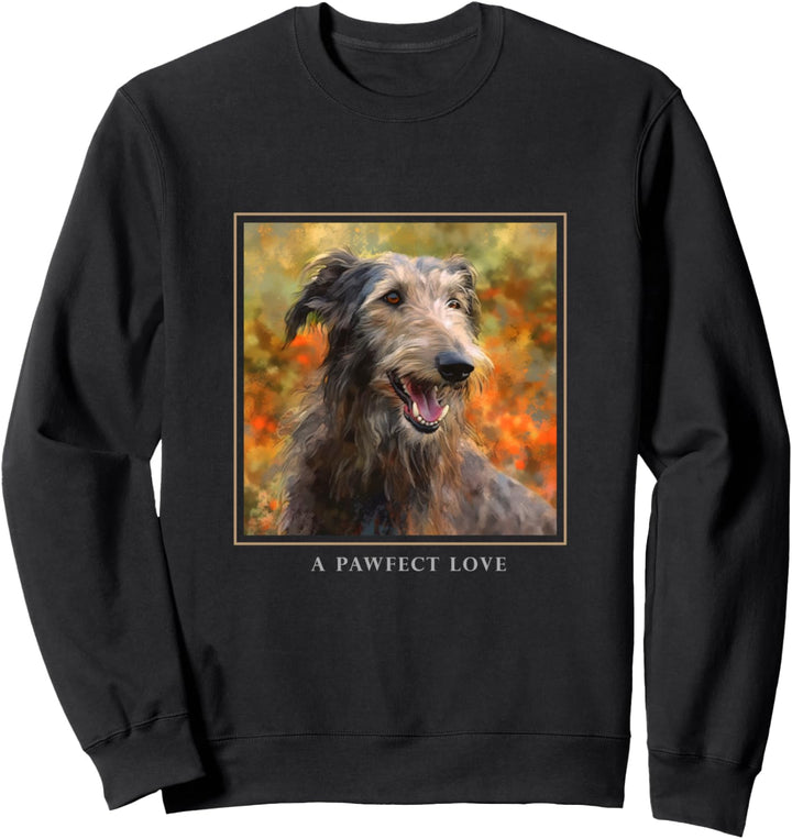 Schottischer Deerhound, Garten, Blumenmalerei, Haustier, Mama, Papa Sweatshirt