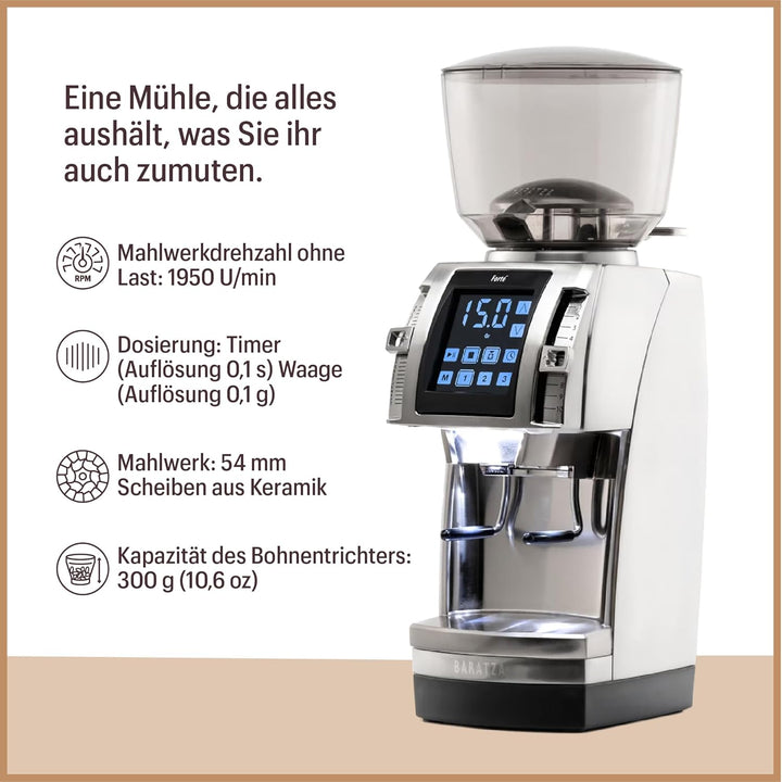 Baratza - Forte AP 230V Kaffeemühle - Elektrische Kaffeemühle mit Mahlwerk, Edelstahl ZCG1085SIL4FEU