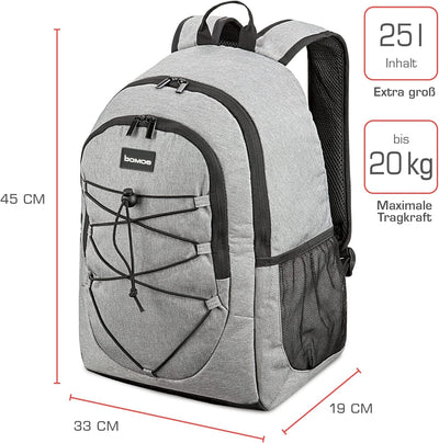 bomoe Kühlrucksack 25L - Outdoor Rucksack mit 16h Kühlfunktion - Strandrucksack mit vielen Taschen z