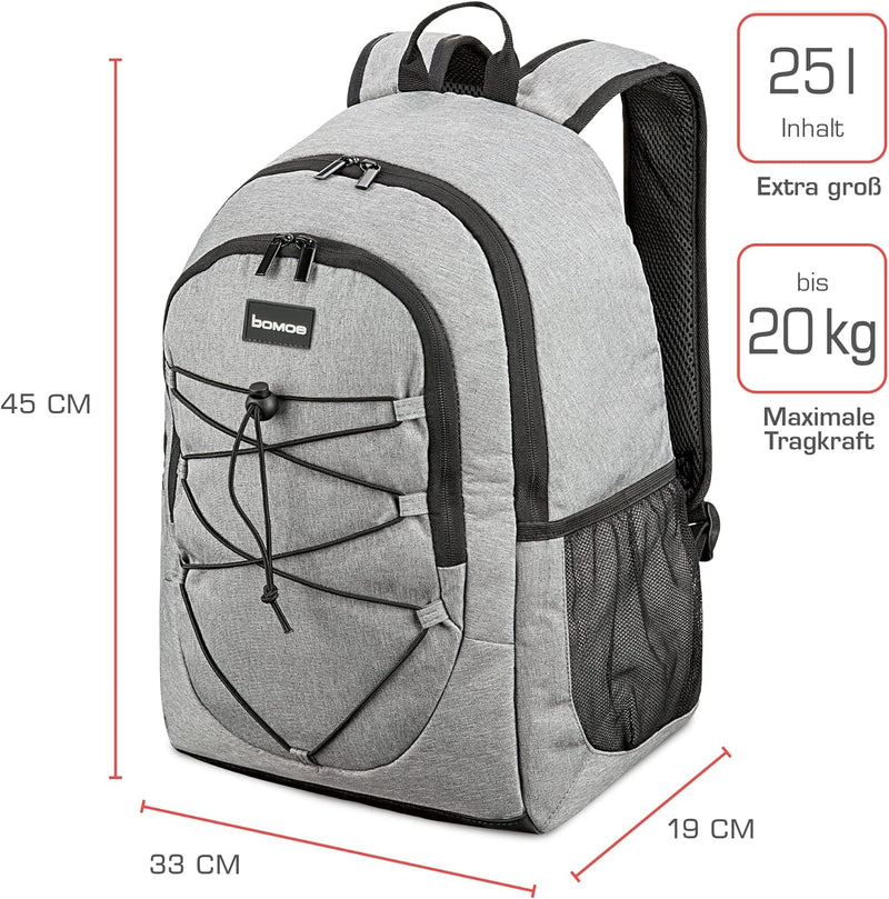 bomoe Kühlrucksack 25L - Outdoor Rucksack mit 16h Kühlfunktion - Strandrucksack mit vielen Taschen z