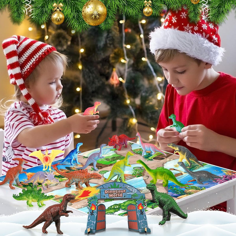 iZoeL Adventskalender 2024 Dinosaurier Kinder Jungen Dino Adventskalender 24 Dinosaurfiguren Füllung