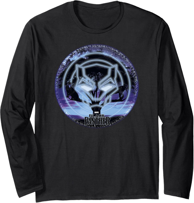 Marvel Black Panther Galaxy Logo Langarmshirt