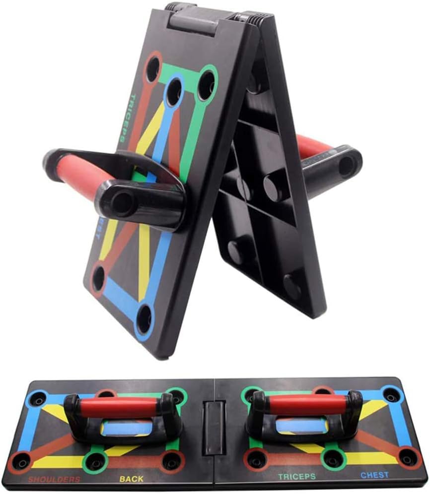 Cretee 12 in 1 Faltbare Push Up Rack Board mit Handgriff für Muskeltraining Effektiv Formen 12 in 1
