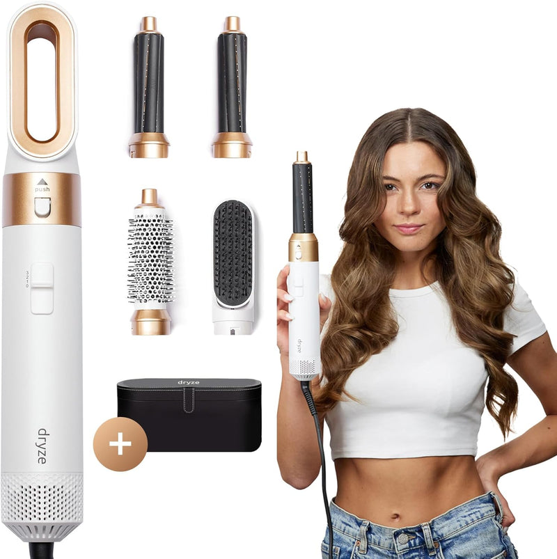 Dryze airstyler 5 in 1, lockenstab, haartrockner, warmluftbürste, föhnbürste, föhn… (- Inklusive Led