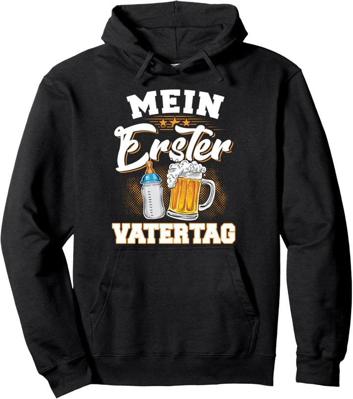 Mein Erster Vatertag Vater Baby Flasche Papa Dad Pullover Hoodie