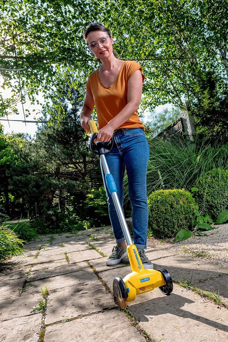 GLORIA Fugenreiniger WeedBrush li-on | Akku-Fugenbürste/Unkrautbürste/Fugenkratzer | Zwischen Terras