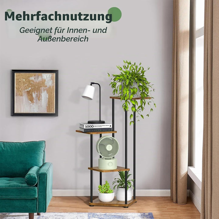 Pflanzenständer für den Innenbereich, 4-stöckig, hoch, Pflanzenregal, Innen- und Aussenbereich, Eck-