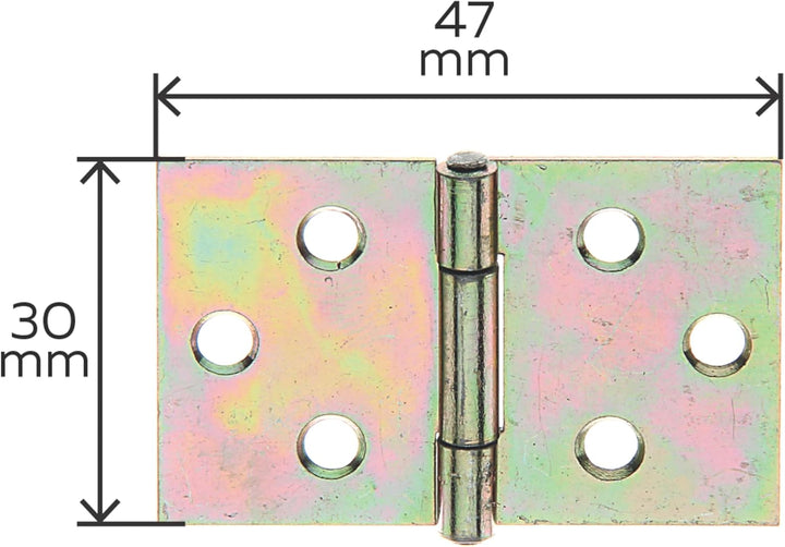 Alberts 346461 Scharnier | breit | galvanisch gelb verzinkt | 30 x 47 mm, 30 x 47 mm