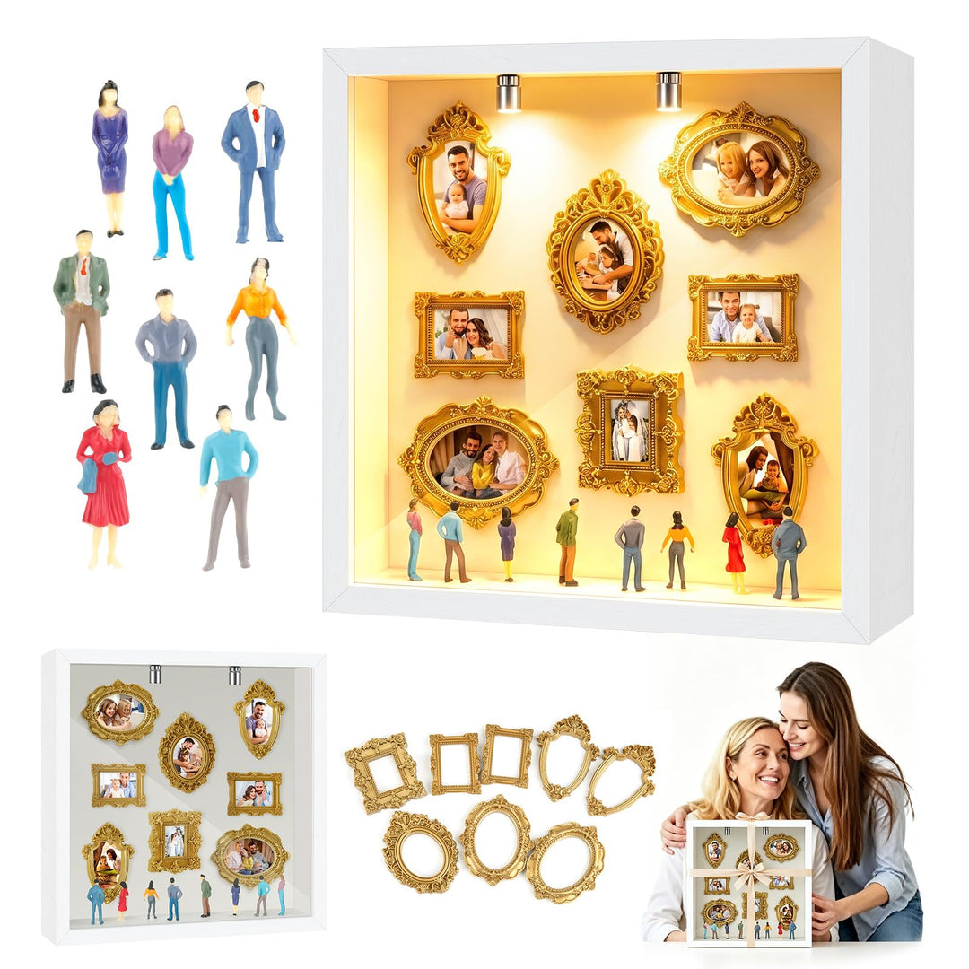 DIY Mini Museum Silhouetten Box mit LED, Mini Bilderrahmen, Museum of us, Mini Museum Bilderrahmen m
