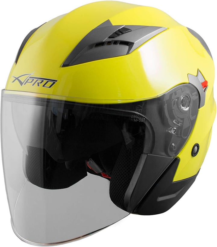 Motorradhelm Helm Sturzhelm Jethelm Roller Innensonnenblende Visier 53-54 cm ( XS) Flou, 53-54 cm (