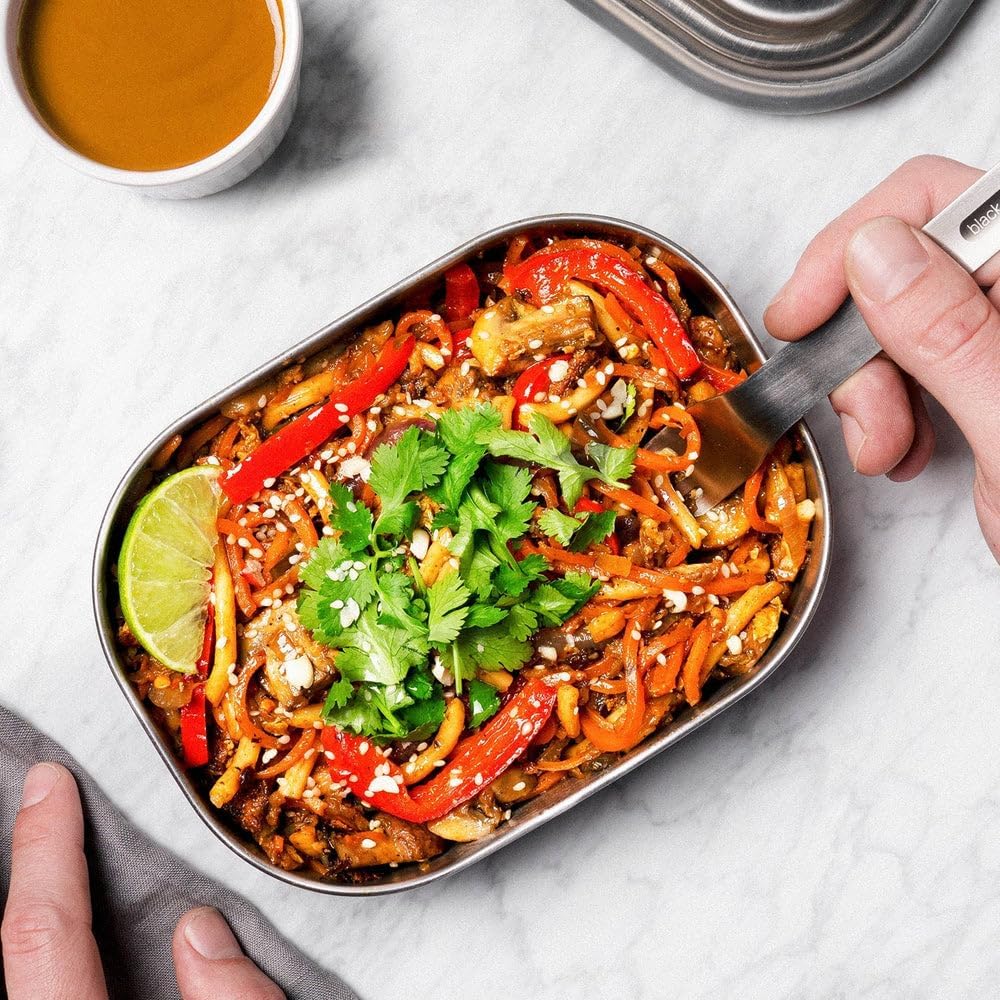 black+blum Lunchbox Edelstahl 600ml | Olive | 3-in-1 | Vakuumverschluss- 100% auslaufsicher | inkl.