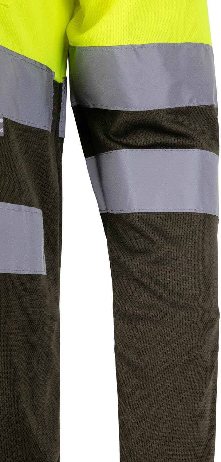 Velilla 175 - Signalshirt, langärmelig (Grösse L) Farbe jagdgrün und gelb fluoreszierend L Verde Caz