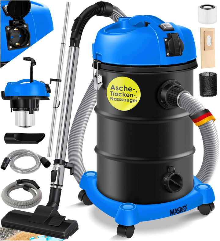 Masko® 6IN1 Industriestaubsauger Staubsauger Nass Trocken Sauger Aschesauger 2300W + Steckdose✓ Blas