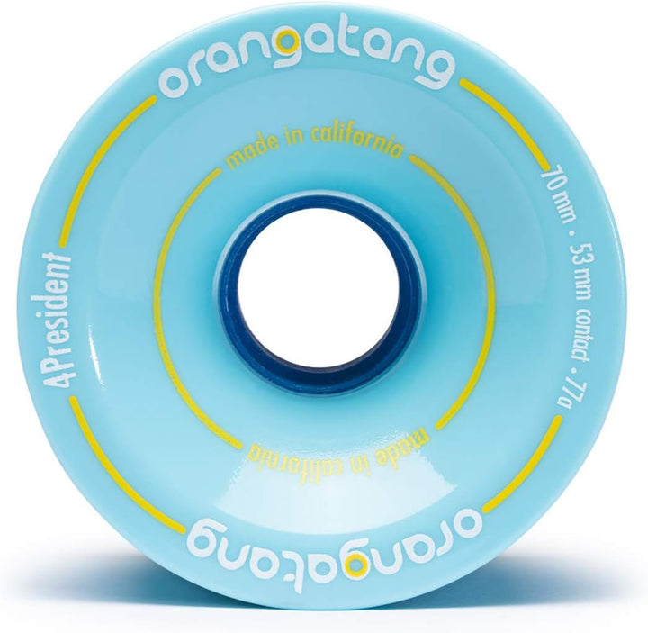 Orangatang 4 President 70mm Roues Longboard Blau, 77a w/o bearings, Blau, 77a w/o bearings