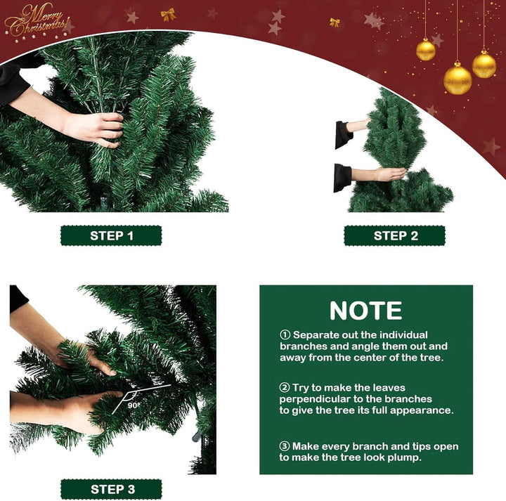 Froadp 120cm Künstlicher Grün PVC Weihnachtsbaum Tannenbaum Kiefernadel(Grün PVC, 120cm) 120cm Grün