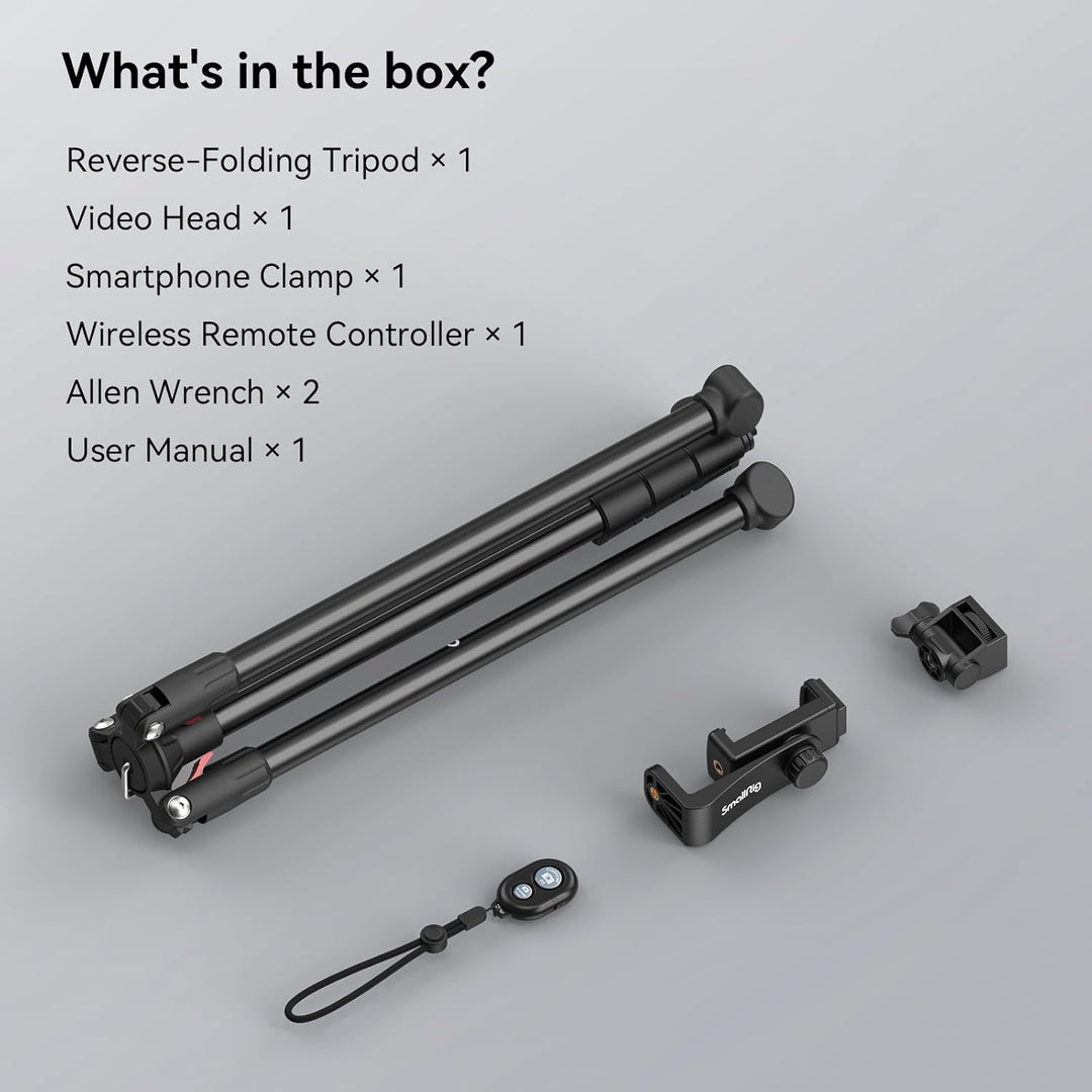 SMALLRIG Phone Tripod mit Fernbedienung, 67-Zoll-Stativ für Kamera, tragbar, umkehrbar, universelles