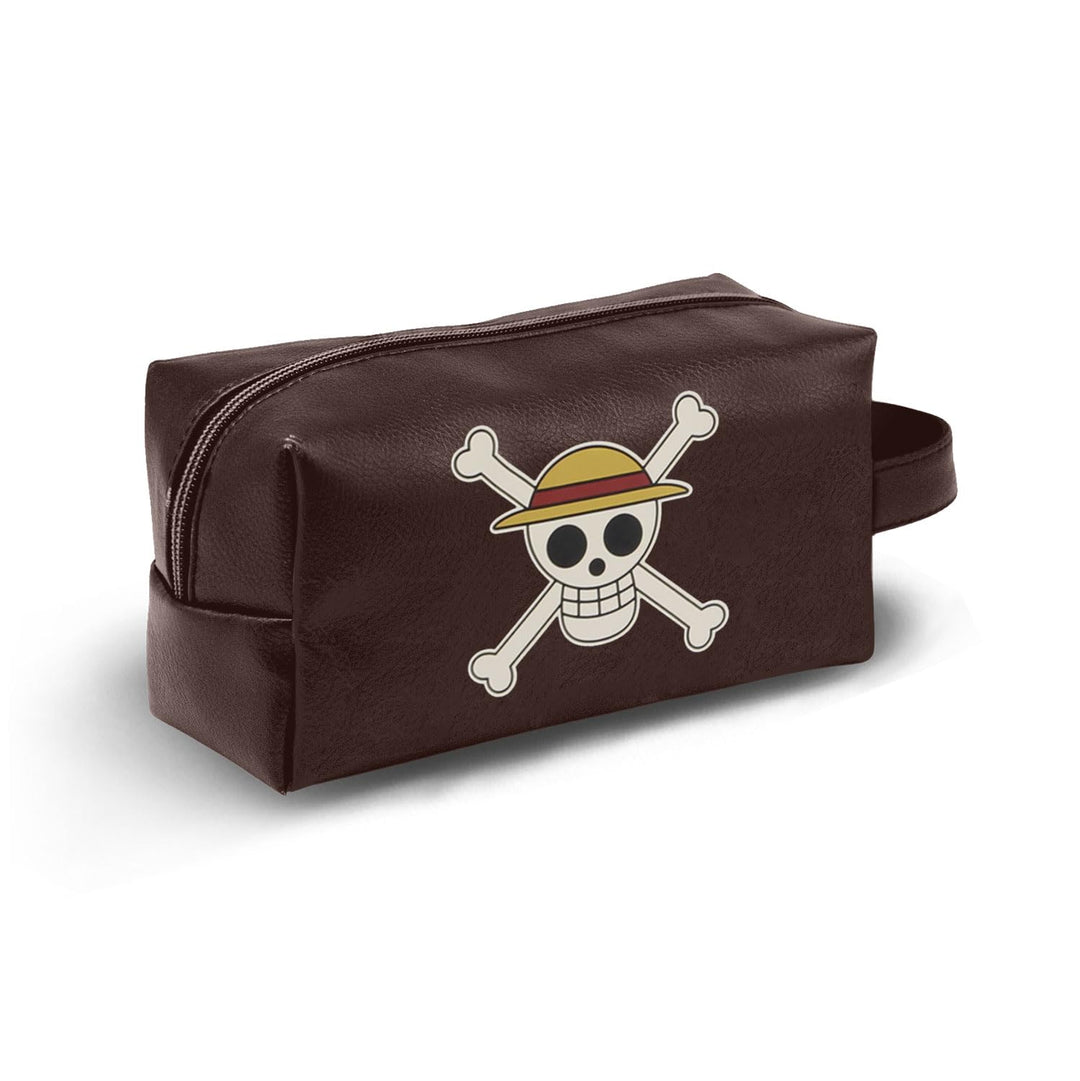 One Piece Skull-Plus Brick Reise-Kulturbeutel, Braun, 27 x 13 cm