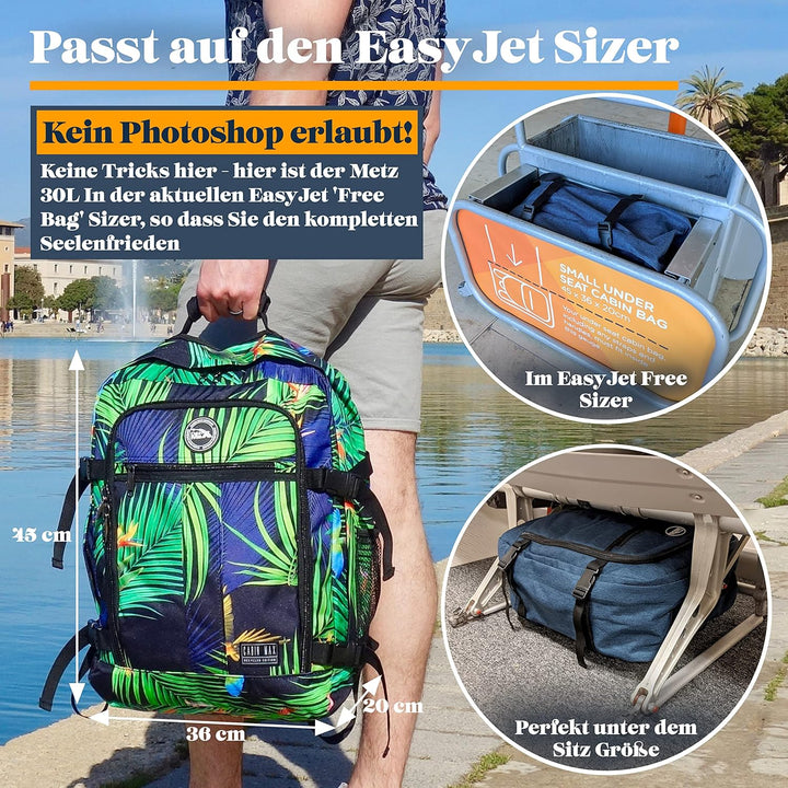 Cabin Max Metz Handgepäck Rucksack 45x36x20, Reiserucksack, Rucksack Flugzeug, Travel Backpack für C