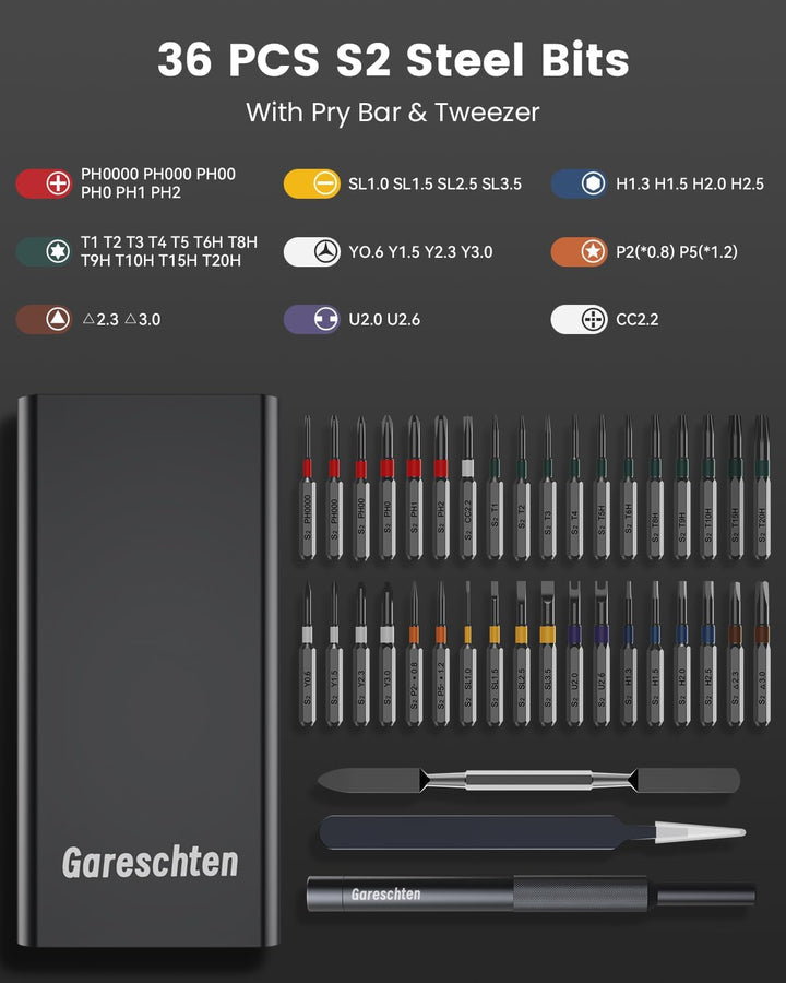 Feinmechaniker Werkzeug Set, Mini Schraubendreher Set mit S2 Lang Bits, Präzisions Schraubendreher S