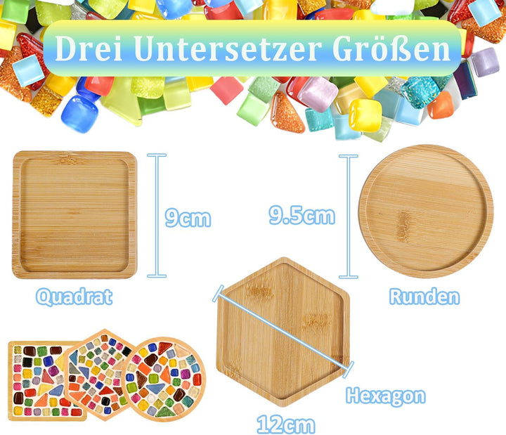 AiYoYo 3 Stück Mosaik Untersetzer DIY Bastelset Geschenke für Erwachsene Kreatives Basteln Geburtsta