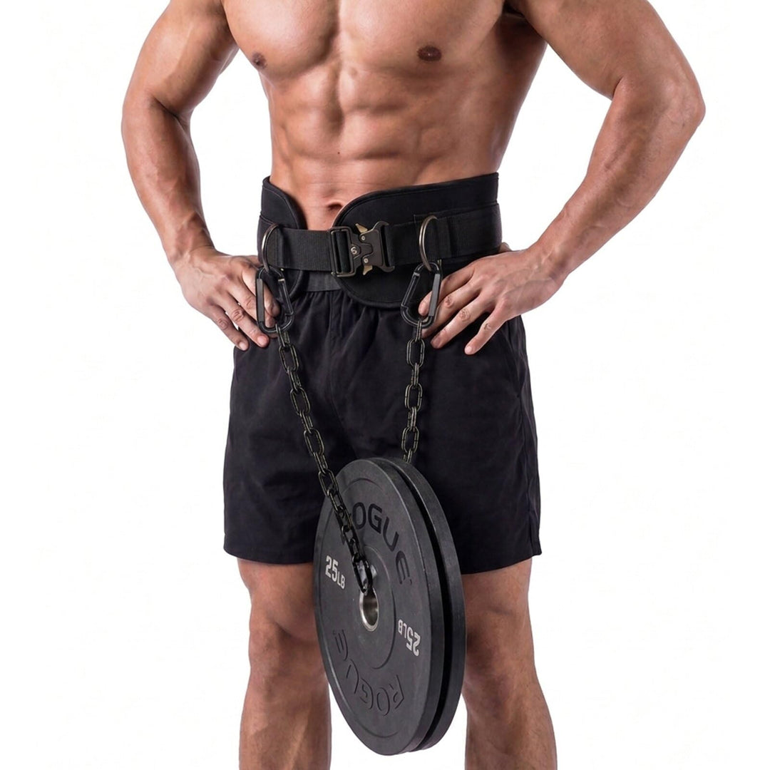 HELI MIAO Dip Gürtel mit Kette Dip Gürtel für Bodybuilding Krafttraining Gewichthebergürtel für Klim